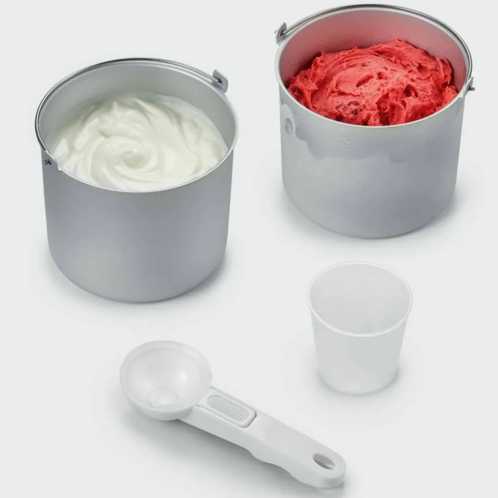 Glassmaskin med kompressor + 2 bunkar, 2 liter
