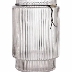 Glasvas med randig struktur, 14,8 cm