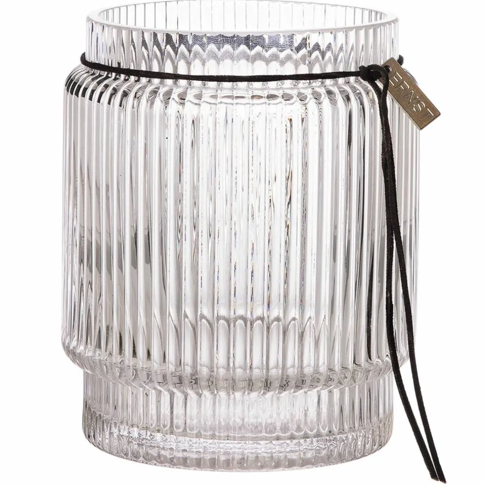 Glasvas med randig struktur, 10,8 cm