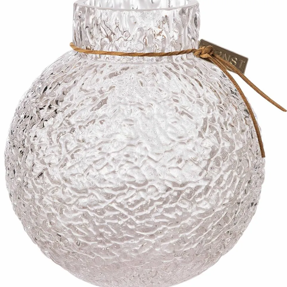 Glasvas med rund mönstrad struktur, 14 cm