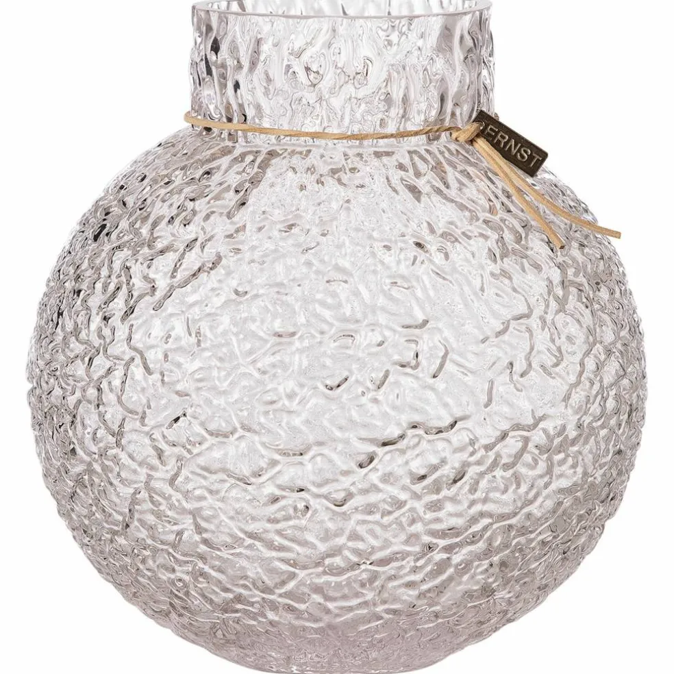 Glasvas med rund mönstrad struktur, 14 cm