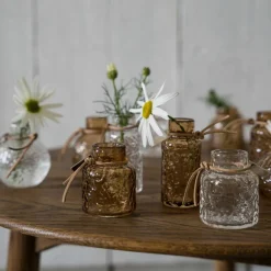 Glasvas mönster 3-pack, bärnstensfärgad