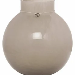 Glasvas rund 25cm Ø24cm, vit