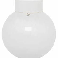 Glasvas rund 25cm Ø24cm, vit