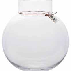 Glasvas Rund med Läderband 25 cm