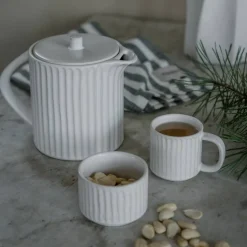 Glöggkanna med värmare 90 cl, naturvit