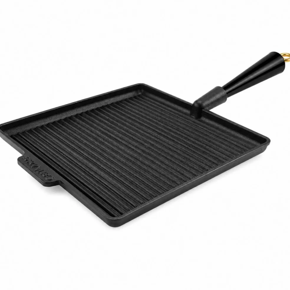 Gold fyrkantig grillpanna 28 × 28 cm, gjutjärn