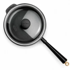 Gold traktörpanna med glaslock 25 cm, gjutjärn