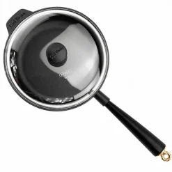 Gold traktörpanna med glaslock 25 cm, gjutjärn