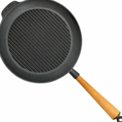 Grillpanna gjutjärn 28 cm, stålhandtag