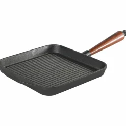 Grillpanna Gjutjärn Fyrkantig 25cm x25cm Stålhandtag