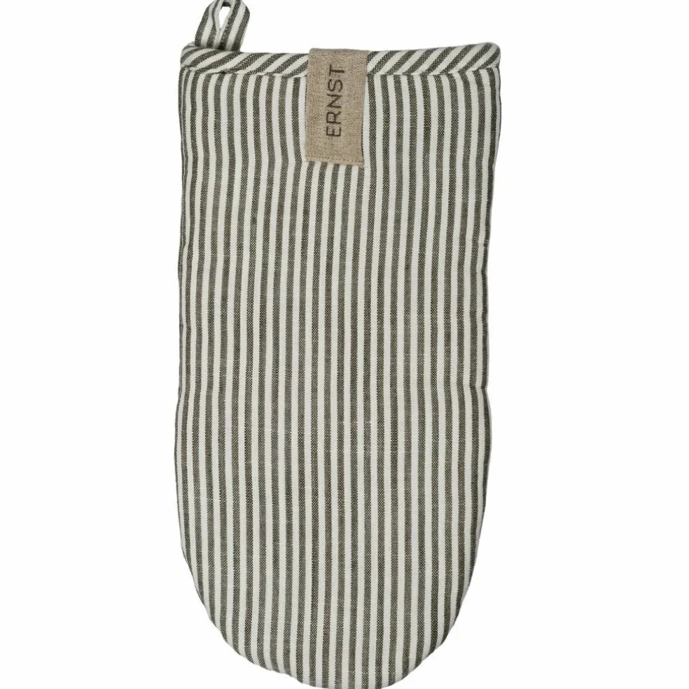 Grillvante 16 × 30 cm bredrandig, salvia/vit