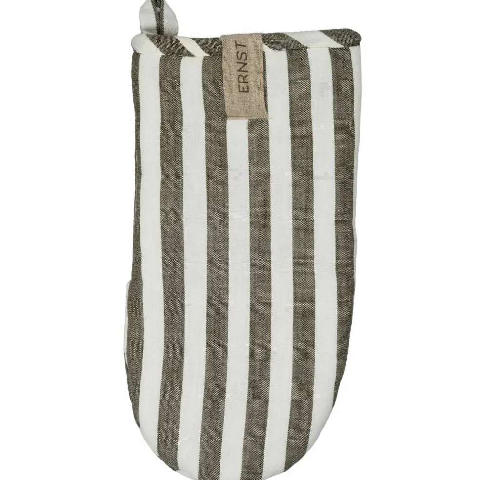 Grillvante 16 × 30 cm bredrandig, salvia/vit