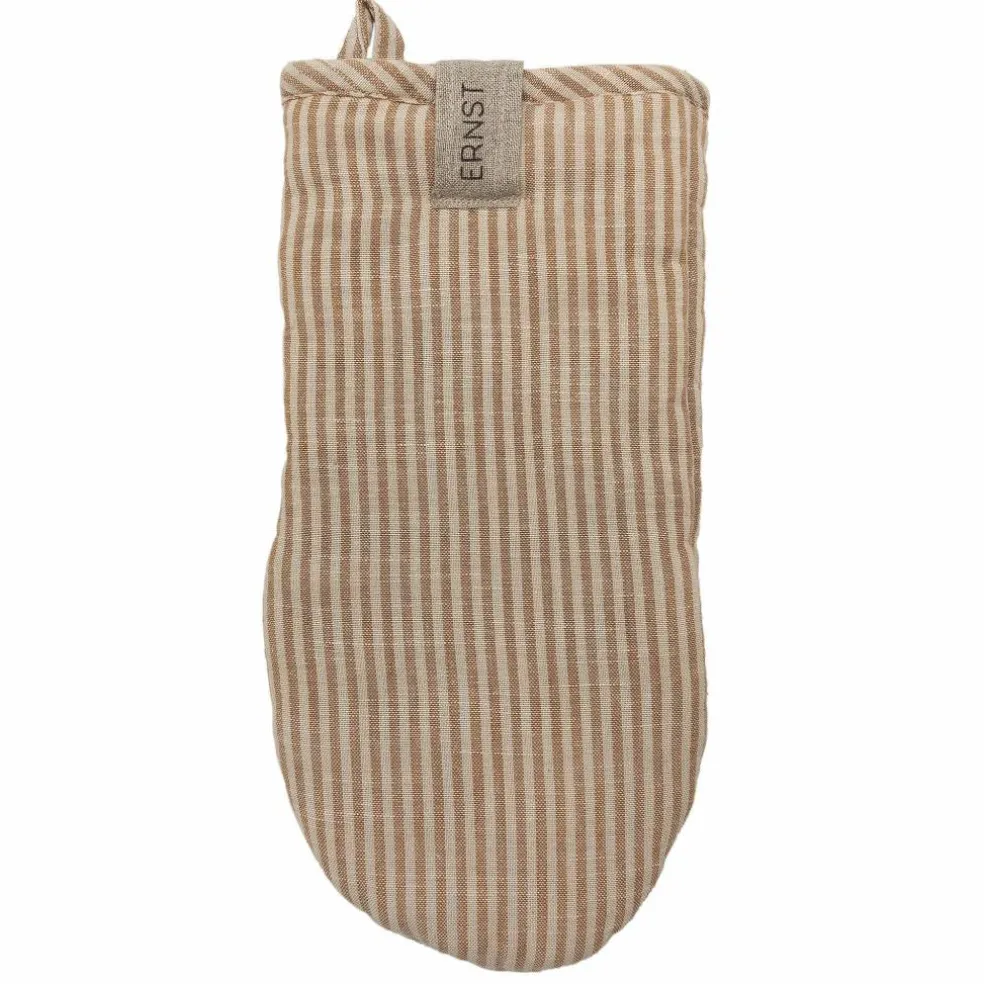 Grillvante randig, kola/beige