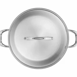Gryta med lock 15 liter, rostfritt stål