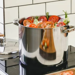 Gryta med lock 11 liter, rostfritt stål