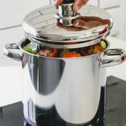 Gryta med lock 11 liter, rostfritt stål