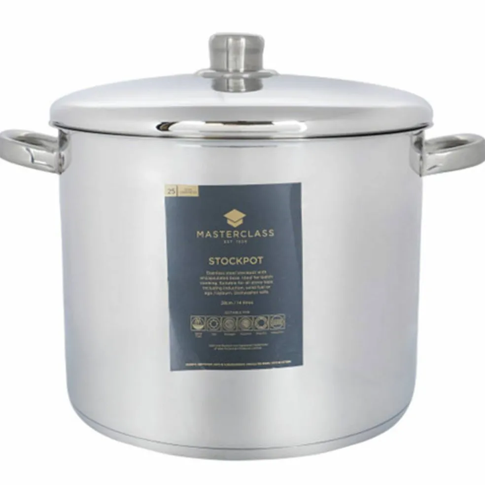 Gryta med lock 11 liter, rostfritt stål