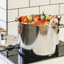 Gryta med lock 14 liter, rostfritt stål