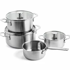 Grytset 4 delar, rostfritt stål