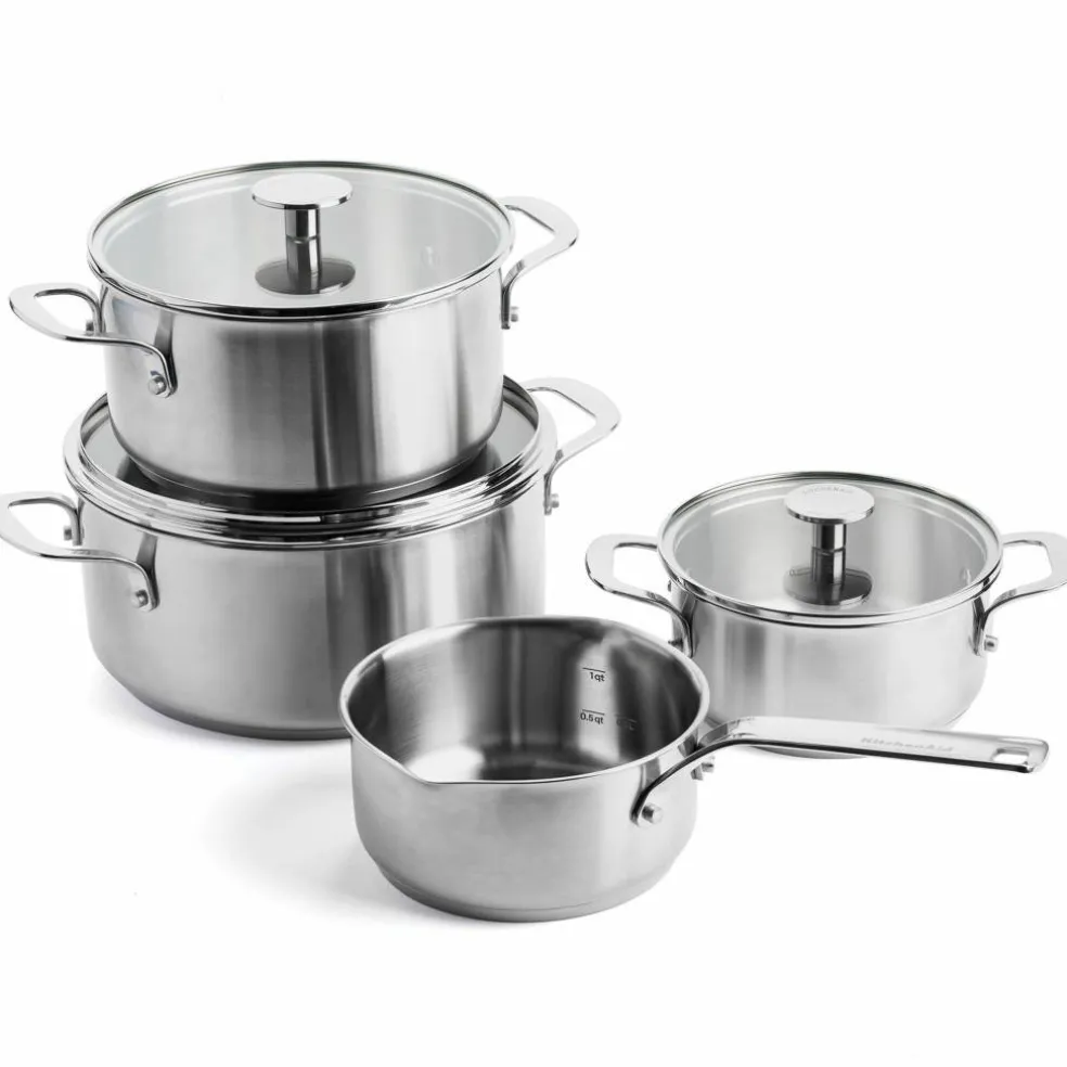 Grytset 4 delar, rostfritt stål