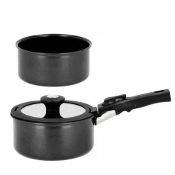 Grytset m. avtagbart handtag 1,1 + 2,4 liter