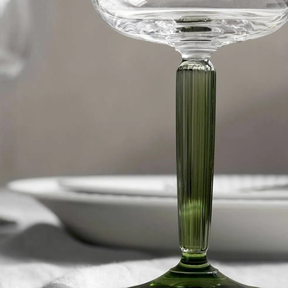 Hammershøi rödvinsglas, Ø 9,5 cm, 2 st, grön