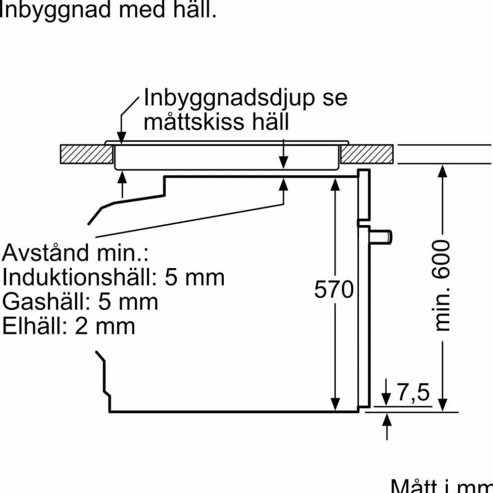 HB579GBR3 iQ500 Inbyggnadsugn, 60 x 60 cm, rostfritt stål