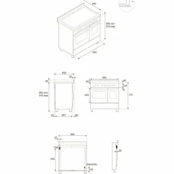 HER95I2ENEC2 Heritage induktionsspis utan dekorram 90 cm, mattsvart