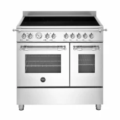 HER95I2EXC2 Heritage induktionsspis utan dekorram 90 cm med 5 zoner och 2 ugnar, rostfritt stål