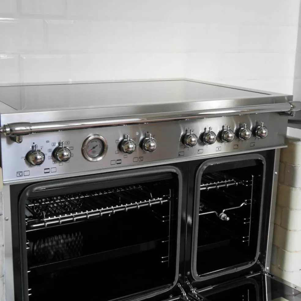 HER95I2EXT2 Heritage induktionsspis 90 cm med 5 zoner och 2 ugnar, rostfritt stål