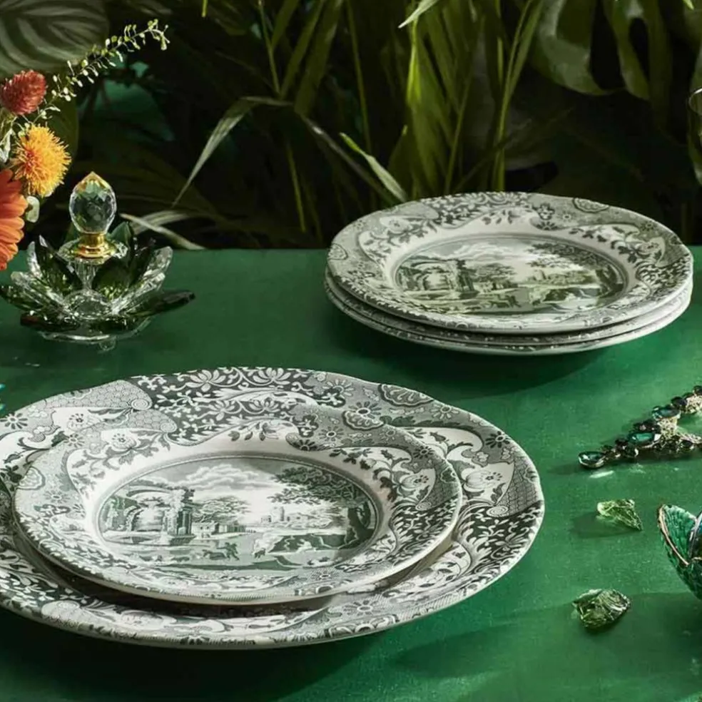 Heritage Green Italian assiett 15 cm, grön/vit