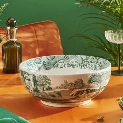 Heritage Green Italian serveringsskål 27,5 cm, grön/vit
