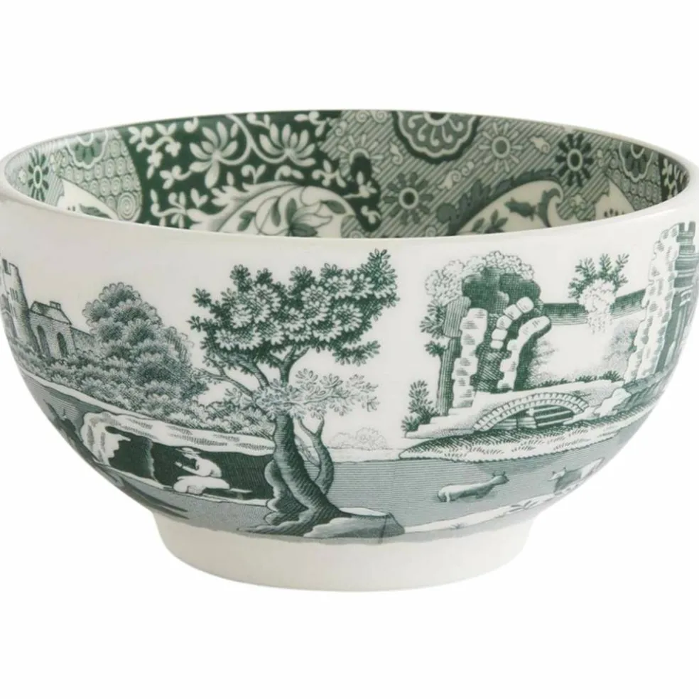 Heritage Green Italian skål 15 cm, grön/vit