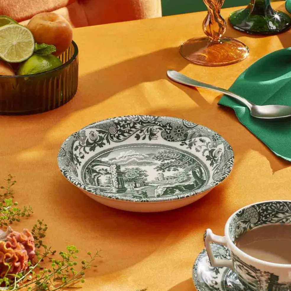 Heritage Green Italian skål 15 cm, grön/vit