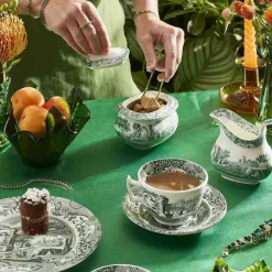Heritage Green Italian sockerskål med lock 25 cl, grön/vit