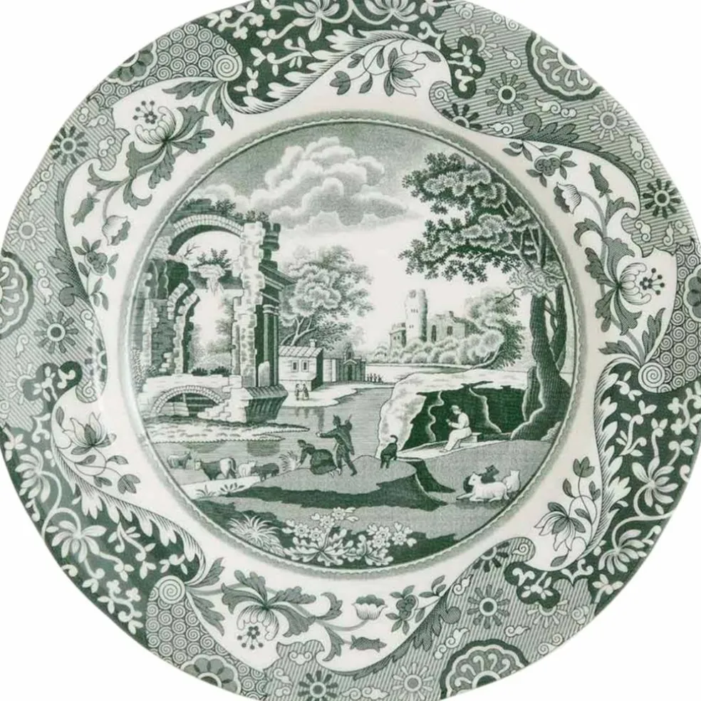 Heritage Green Italian tallrik 27 cm, grön/vit