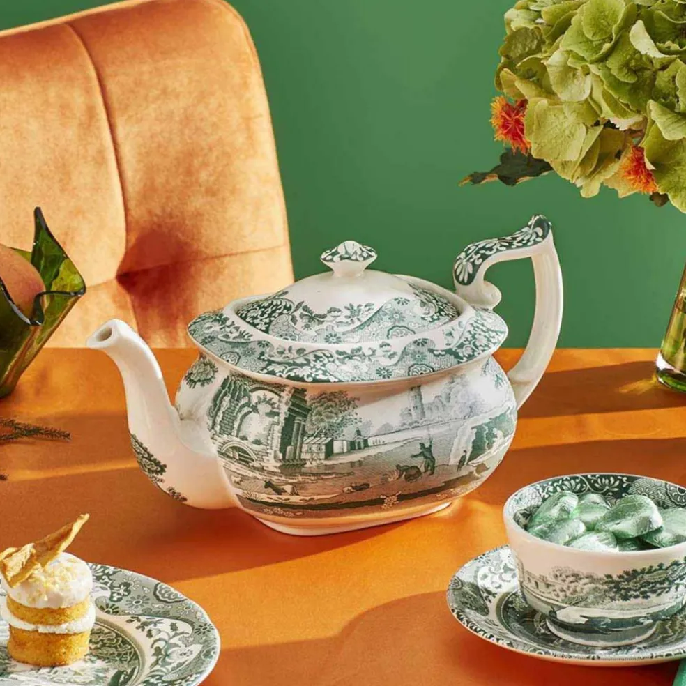 Heritage Green Italian tekanna, grön/vit