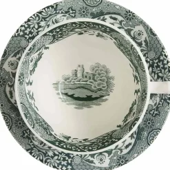 Heritage Green Italian tekopp + fat 20 cl, grön/vit