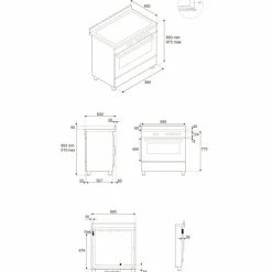 HER96L1EAVT2 Heritage gasspis 90 cm med 6 brännare och 1 ugn, elfenbensvit