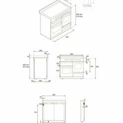 HER106L3ENET2 Heritage gasspis 100 cm med 6 brännare och 3 ugnar, matt svart