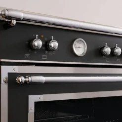 HER96L2EXT2 Heritage gasspis 90 cm med 6 brännare och 2 ugnar, rostfritt stål