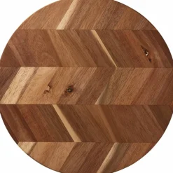 Herringbone rund skärbräda, 28 cm, akaciaträ