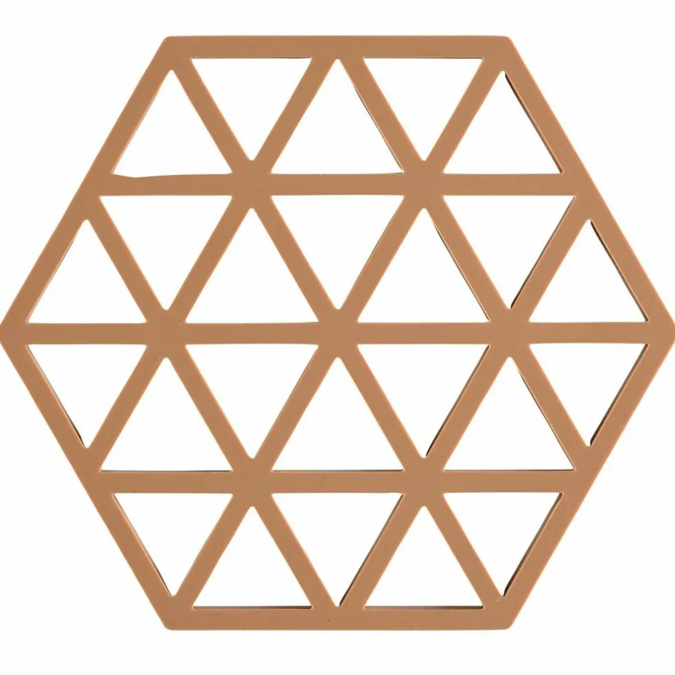 Hexagon grytunderlägg, terracotta