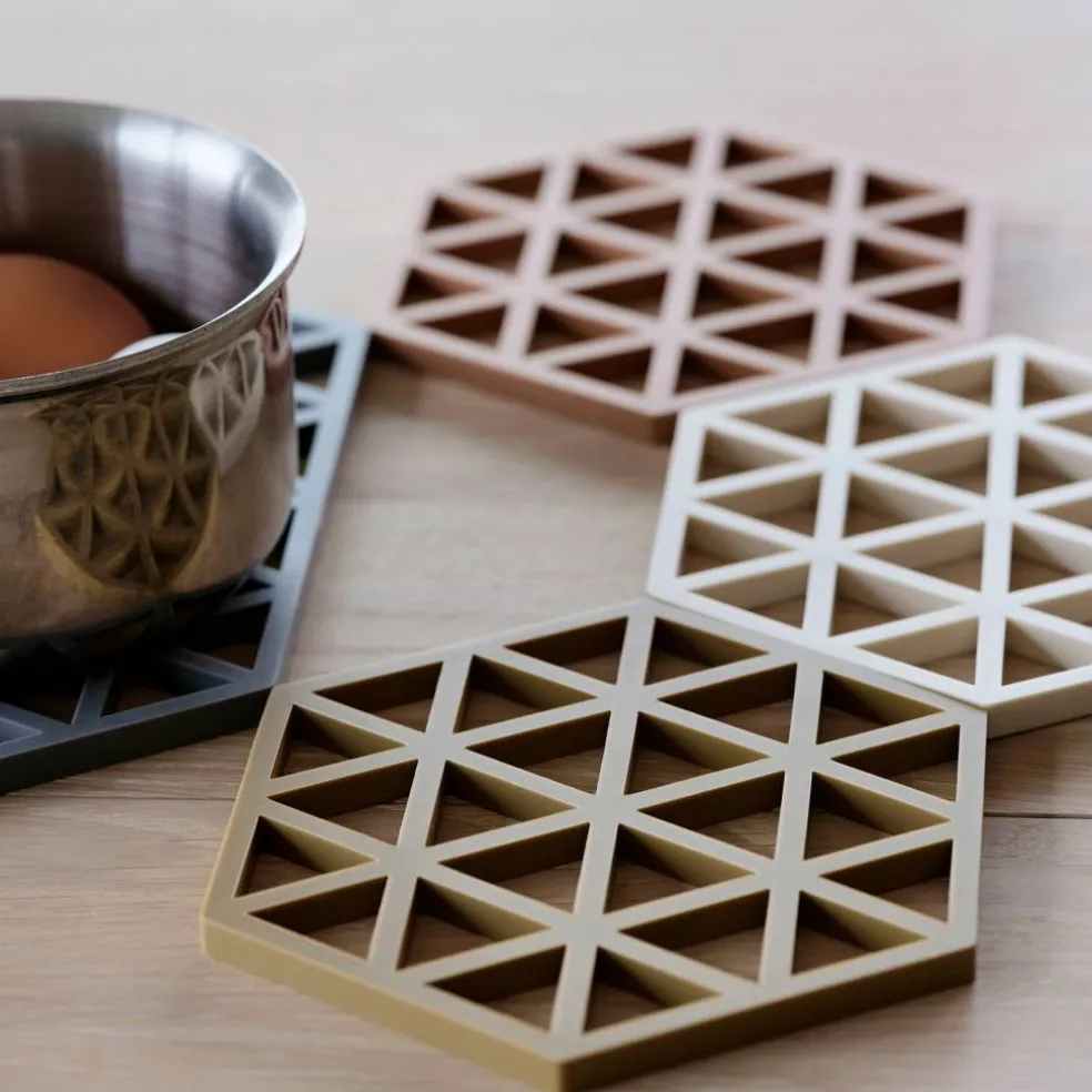 Hexagon grytunderlägg, terracotta
