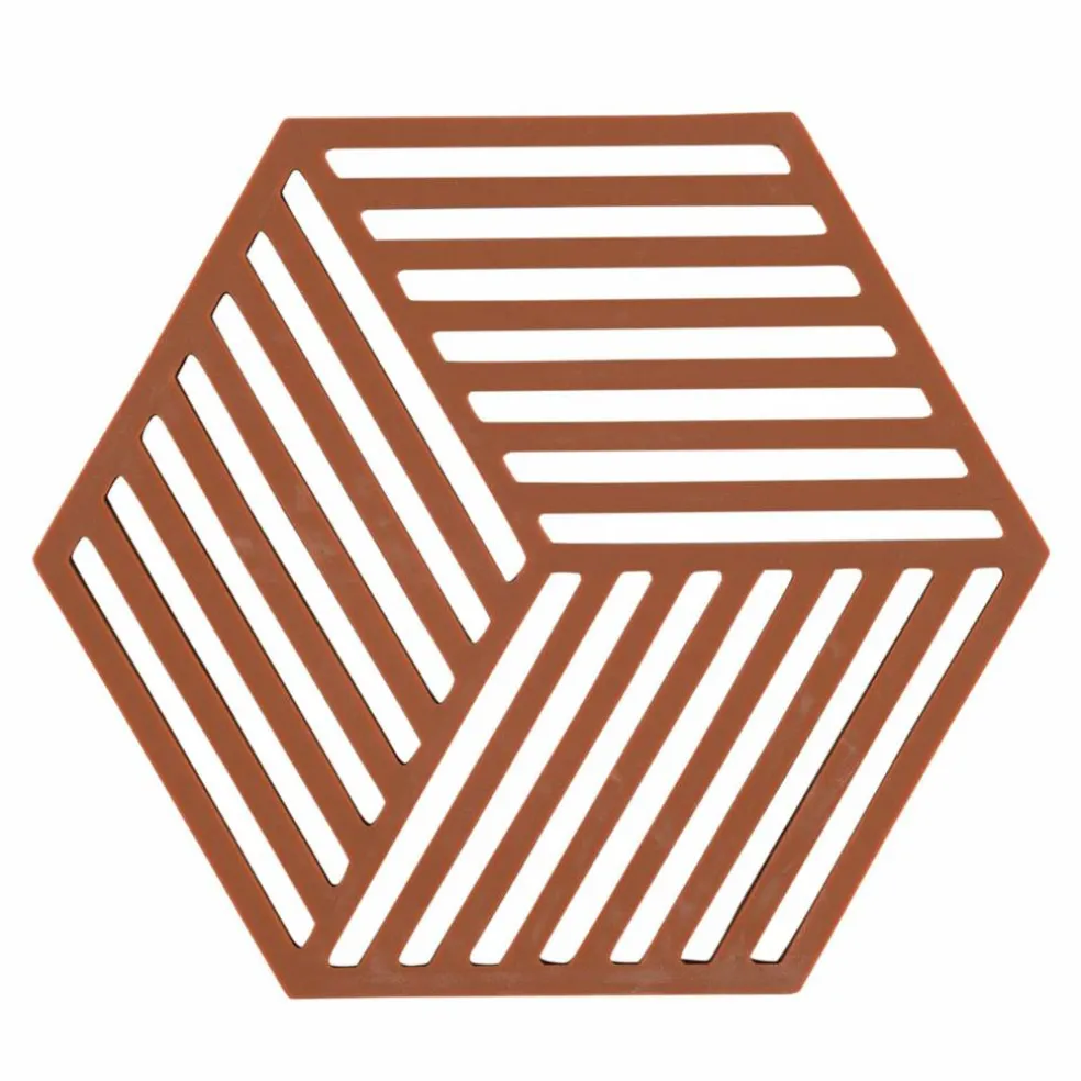 Hexagon grytunderlägg, terracotta