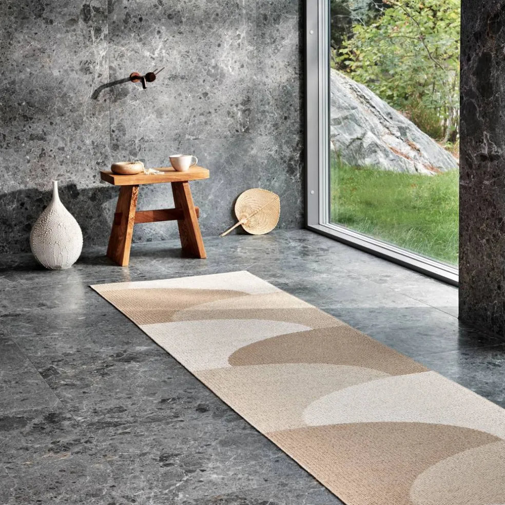 Hill matta 70 × 270 cm, ochre/yellow/cream