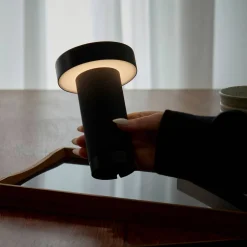 Holster portabel bordslampa 16 cm, mässing