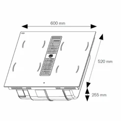 Induktionshäll med integrerad fläkt 60 cm, 4 zoner