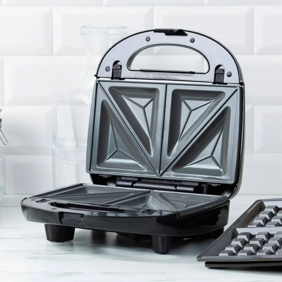 3-in-1 smörgåsgrill/våffeljärn, pink